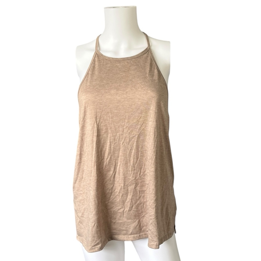 Brown Athletic Tank Top Lightweight Sleeveless Neutral Workout
